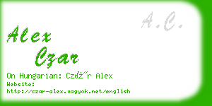 alex czar business card
